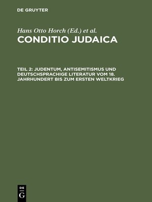 cover image of Judentum, Antisemitismus und deutschsprachige Literatur vom 18. Jahrhundert bis zum Ersten Weltkrieg